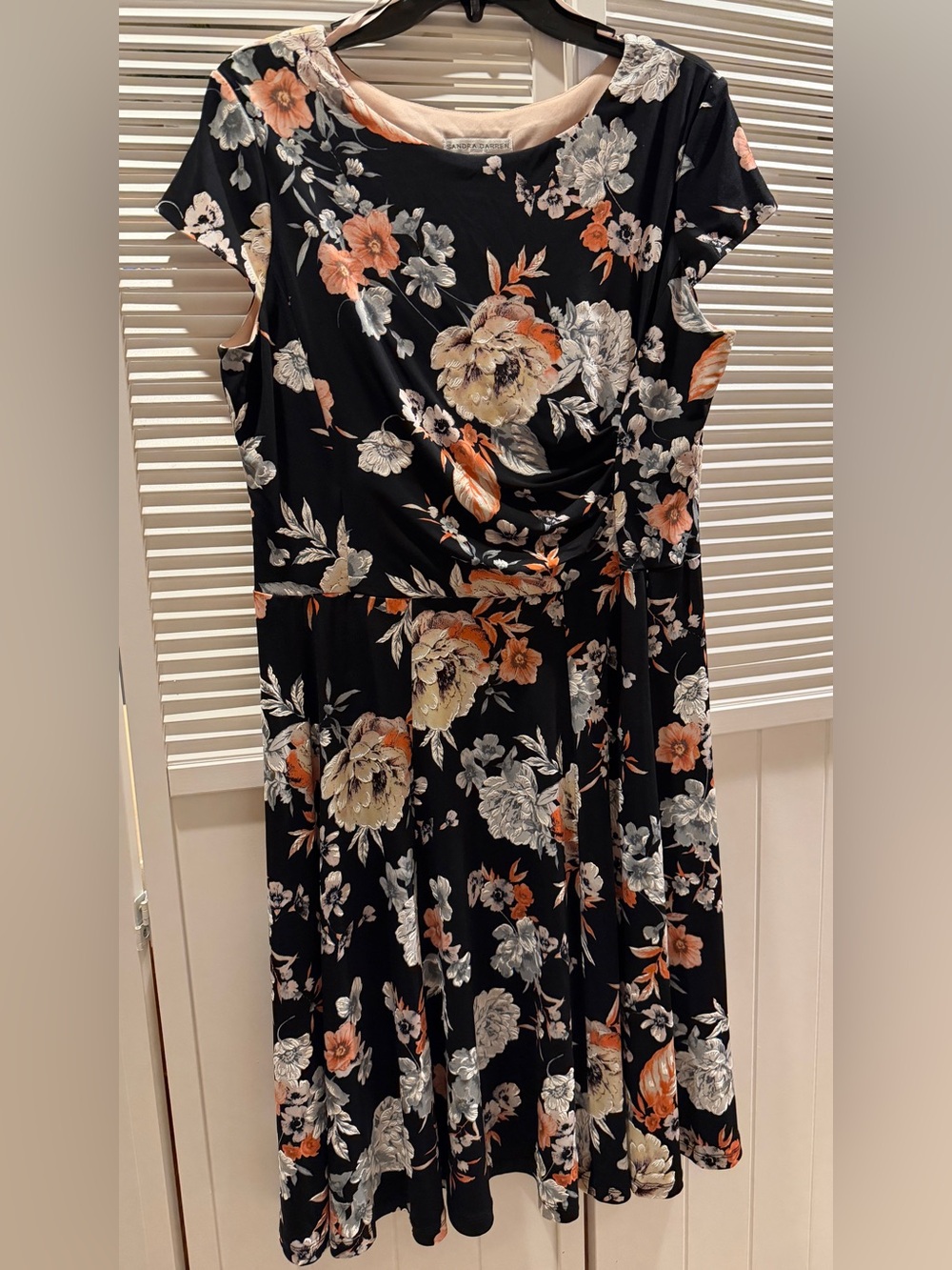 Sandra Darren Cap Sleeve Floral Dress, Large, NWOT